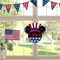 Welcome 4th of July America Patriotic Sign for Front Door Decor, American Stars Stripes Wood Hanger for Outdoor Outside Porch, USA Memorial Day Door Wreath Indoor Wall Hanging Decoration